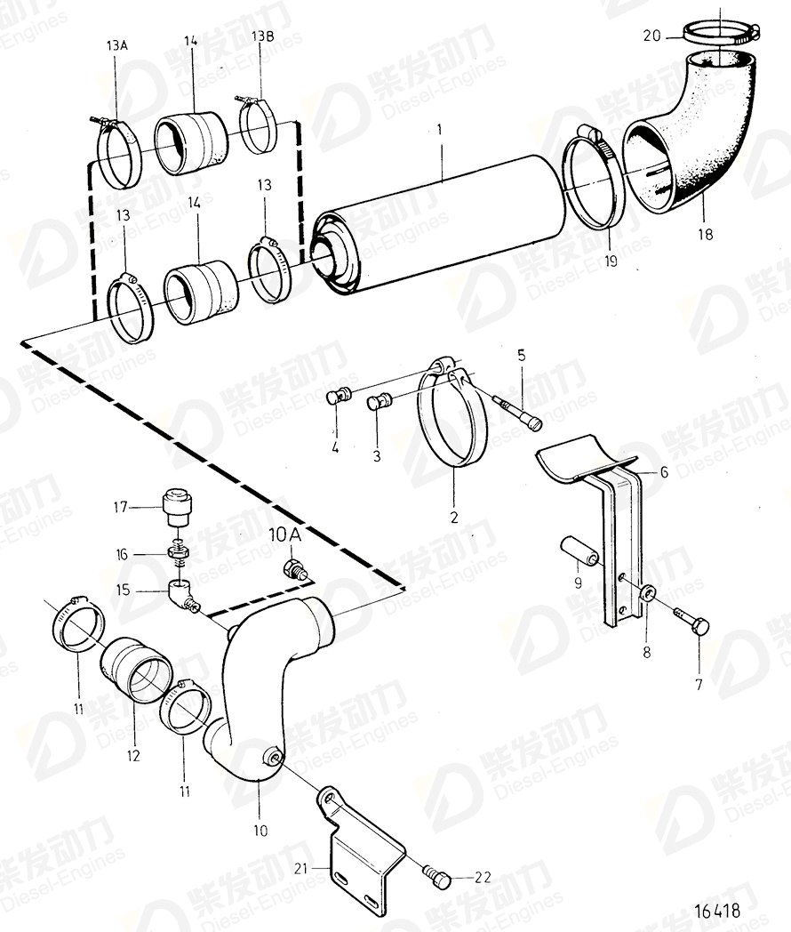 volvo penta Hose clamp 961678 Drawing volvo penta Hose clamp 961678 Drawing